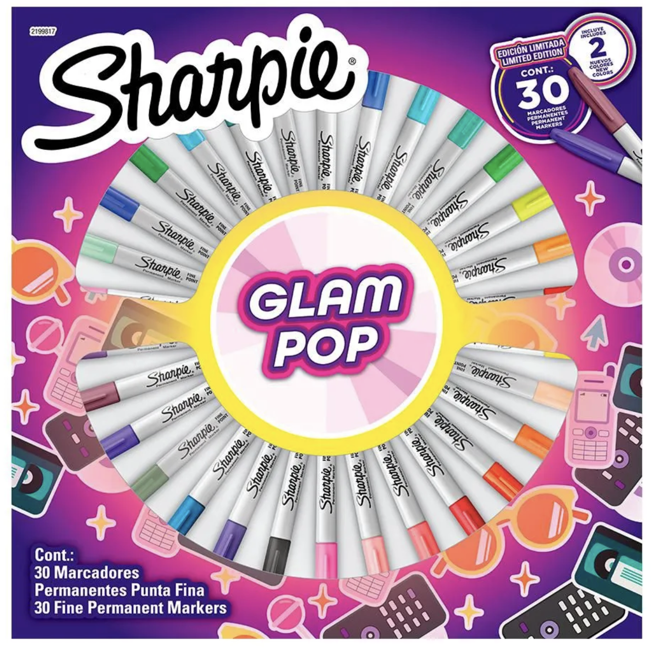 marcadores permanentes GLAM pop 30u